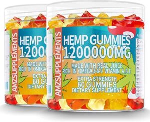 (2 Pack) Hemp Particular person Packaging Gummies 1200,000 Large Potency – Fruity Gummy Bear with Hemp Oil. Normal Hemp Candy Dietary supplements for Pressure and Inflammation – Promotes Rest and Tranquil Mood