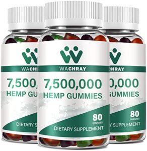 3 Packs WACHRAY Hemp Gummies from Natural Excess Reinforce Edible Extract Hemp Oil Sweet Reduced Sugar Gummy