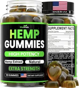 Hemp Gummies – Further Strength – Fantastic for Peace & Peace – Infused with Pure Hemp Oil Extract, Ashwagandha – L-Theanine – High Efficiency Nutritional supplement – Tasty Reduction – 90 Edibles – Created in United states of america