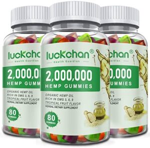 LUCKCHAN (3 Pack) Substantial Potency Hemp Gummies 2,000,000 XXL Excess Energy – Pure Edibles Fruity Gummy with Organic and natural Hemp Oil – Vegan, Non-GMO, Produced in United states of america