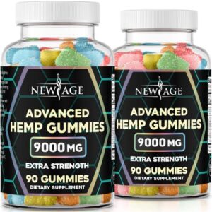 NEW AGE Naturals Innovative Hemp Big Gummies 9000mg – Natural Hemp Oil Infused Gummies (180 Gummies) (Pack of 2)