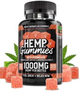 Hemp Gummies for Agony and Irritation – Exceptional Blend with Boswellia Extract for Joint and Muscle Aid – Peace Pressure Mood – Gummy Complement Designed in United states – 50 Depend 1000 mg