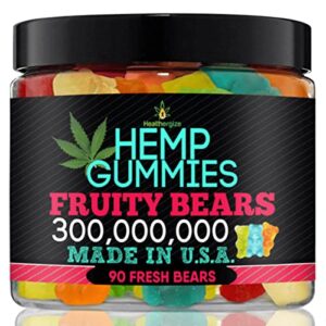 Healthergize Hemp Gummies Premium-Built In Usa-Most effective Tasting New And Fruity Hemp Gummy Bears-Natural Hemp Candy-For Peace And Leisure, Muscle groups, Again, Knees, Joints, Celebration All-natural Candy-90 Bears