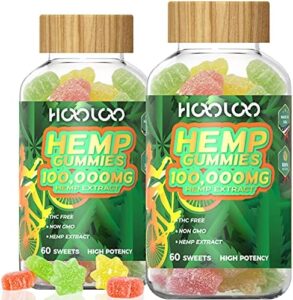 Hemp Gummies 100,000mg for Deep Sound Bedtime Support and Distress Aid, Fruity Hemp Gummy Infused Hemp Oil, Omega 3, Natural vitamins, Designed in United states