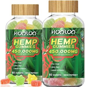 HOOLOO Hemp Gummies for Deep and Seem Bedtimes, Higher Efficiency Hemp Oil Infused 450,000mg Gummy Nutritional vitamins, 120ct Fruity Flavors, Manufactured in Usa