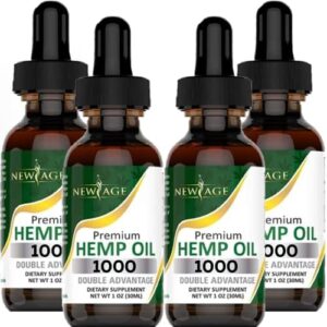 Hemp Oil – 4 Pack – All Natural of Hemp Drops – Grown & Made in United states – All-natural Hemp Drops by NewAge (1000 (Pack of 4))