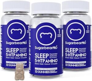 Sugarbear Pro Slumber Assist Gummies for Grown ups with Melatonin 4mg, Magnesium, L-Theanine, 5 HTP, B6, Valerian Root, Lemon Balm – Vegan Chewable Sleep Dietary supplement, Sleep Natural vitamins (3 Thirty day period Offer)