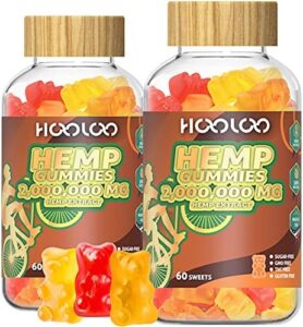 HOOLOO Hemp Gummies Excess Power 2,000,000mg, Hemp Extract Sugar Absolutely free Gummy Bears Fruity, Built in United states